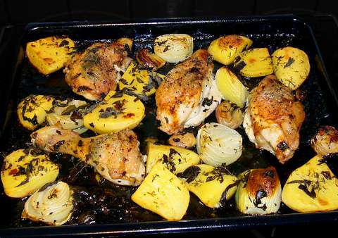 Kräuter-Zitronen Huhn mit Kartoffeln
